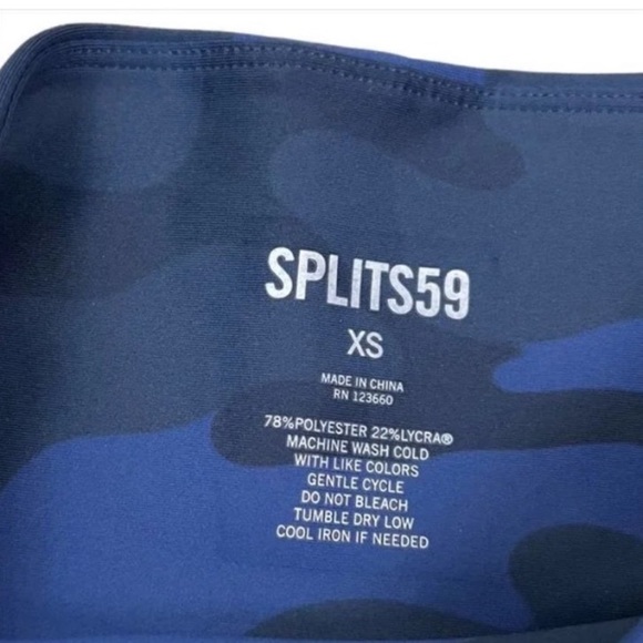 NWT Splits59 Ava High Waist Techflex 7/8 Leggings in Blue Camo Size XS - Picture 5 of 7